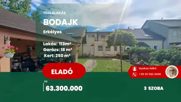 Eladó családi ház, Bodajk 4 szoba 113 m² 63 M Ft