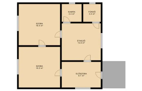 Eladó családi ház, Jászapáti 2 szoba 63 m² 12 M Ft