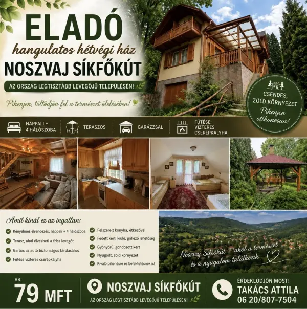 Eladó családi ház, Noszvaj 5 szoba 75 m² 79 M Ft