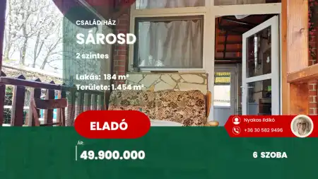 Eladó családi ház, Sárosd 5 szoba 174 m² 49.9 M Ft