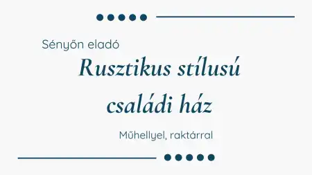 eladó családi ház, Sényő