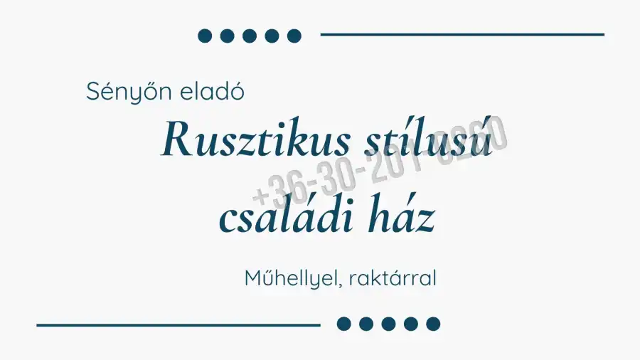 eladó családi ház, Sényő