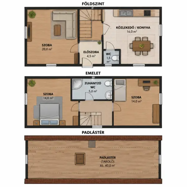 Eladó sorház, Vác 3 szoba 68 m² 60 M Ft