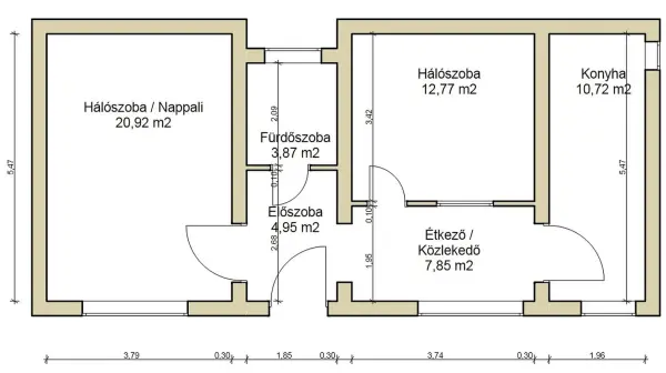 Eladó téglalakás, Budapest, IX. kerület 2 szoba 61 m² 86.5 M Ft