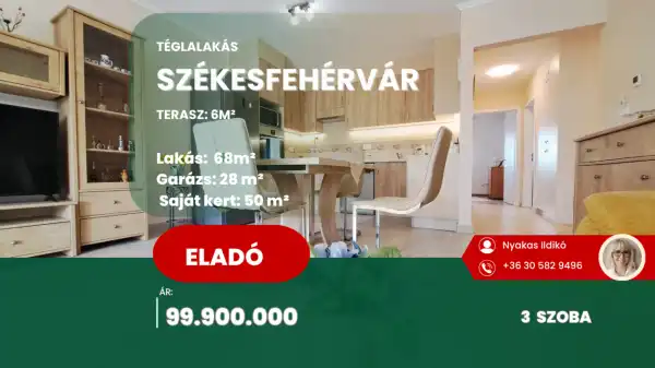Eladó téglalakás, Székesfehérvár 3 szoba 68 m² 99.9 M Ft