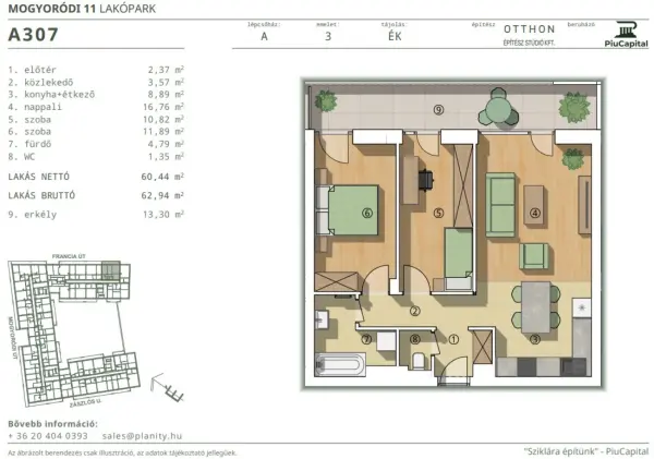 Eladó új építésű téglalakás, Budapest, XIV. kerület 3 szoba 60 m² 99.99 M Ft