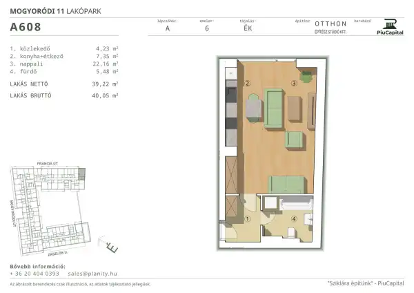 Eladó új építésű téglalakás, Budapest, XIV. kerület 1 szoba 39 m² 70.37 M Ft