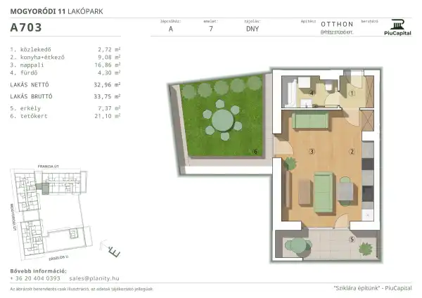 Eladó új építésű téglalakás, Budapest, XIV. kerület 1 szoba 33 m² 73.89 M Ft