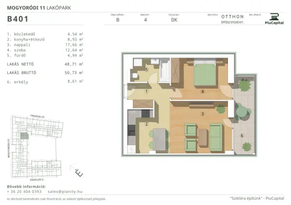Eladó új építésű téglalakás, Budapest, XIV. kerület 2 szoba 49 m² 88.85 M Ft