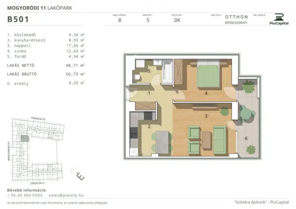 Eladó új építésű téglalakás, Budapest, XIV. kerület 2 szoba 49 m² 90.17 M Ft