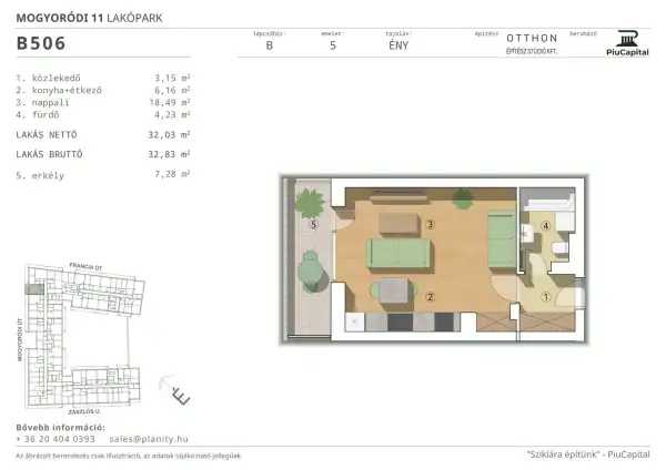 Eladó új építésű téglalakás, Budapest, XIV. kerület 2 szoba 32 m² 70.69 M Ft