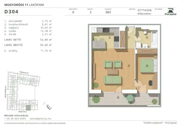 Eladó új építésű téglalakás, Budapest, XIV. kerület 2 szoba 54 m² 89.61 M Ft