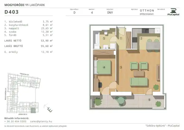 Eladó új építésű téglalakás, Budapest, XIV. kerület 2 szoba 54 m² 89.92 M Ft
