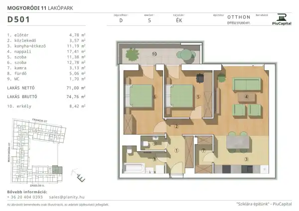 Eladó új építésű téglalakás, Budapest, XIV. kerület 3 szoba 71 m² 126.18 M Ft