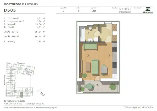 Eladó új építésű téglalakás, Budapest, XIV. kerület 1 szoba 35 m² 74.49 M Ft