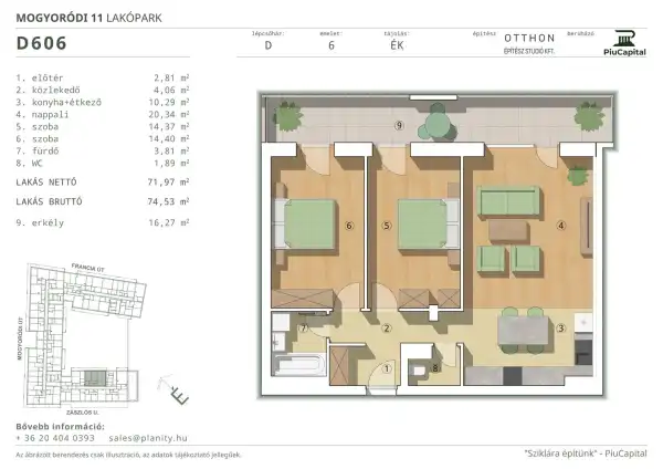 Eladó új építésű téglalakás, Budapest, XIV. kerület 3 szoba 72 m² 135.91 M Ft