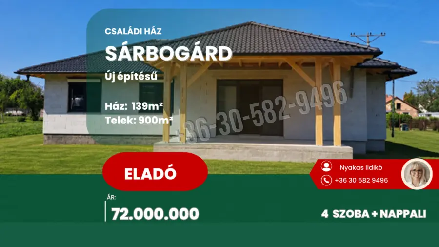 eladó újszerű családi ház, Sárbogárd