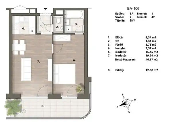 Eladó újszerű téglalakás, Budapest, XIV. kerület 2 szoba 47 m² 103.56 M Ft