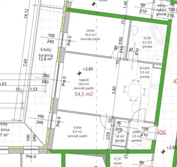 Eladó újszerű téglalakás, Vámosszabadi 2 szoba 54 m² 54.57 M Ft