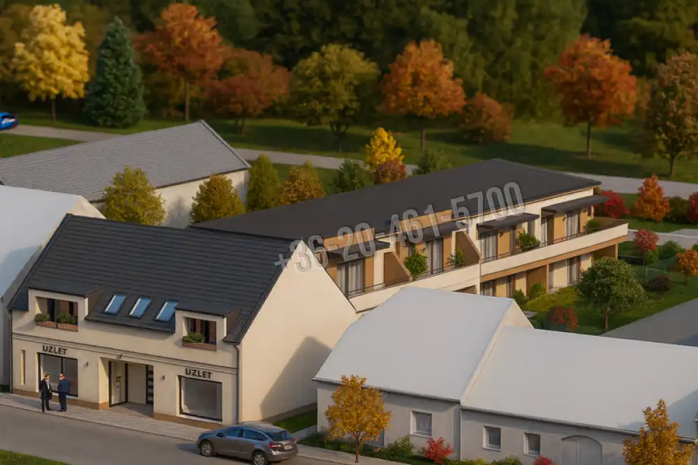 Új építésű lakások és üzlethelyiségek Jánossomorja központjában - Jánossomorja