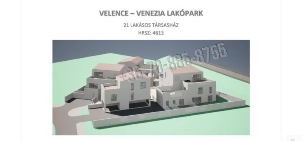 Velence 21 lakásos társasház projectcég eladó, jogerős építési engedélyezési és komplett kiviteli tervcsomaggal.  - Velence